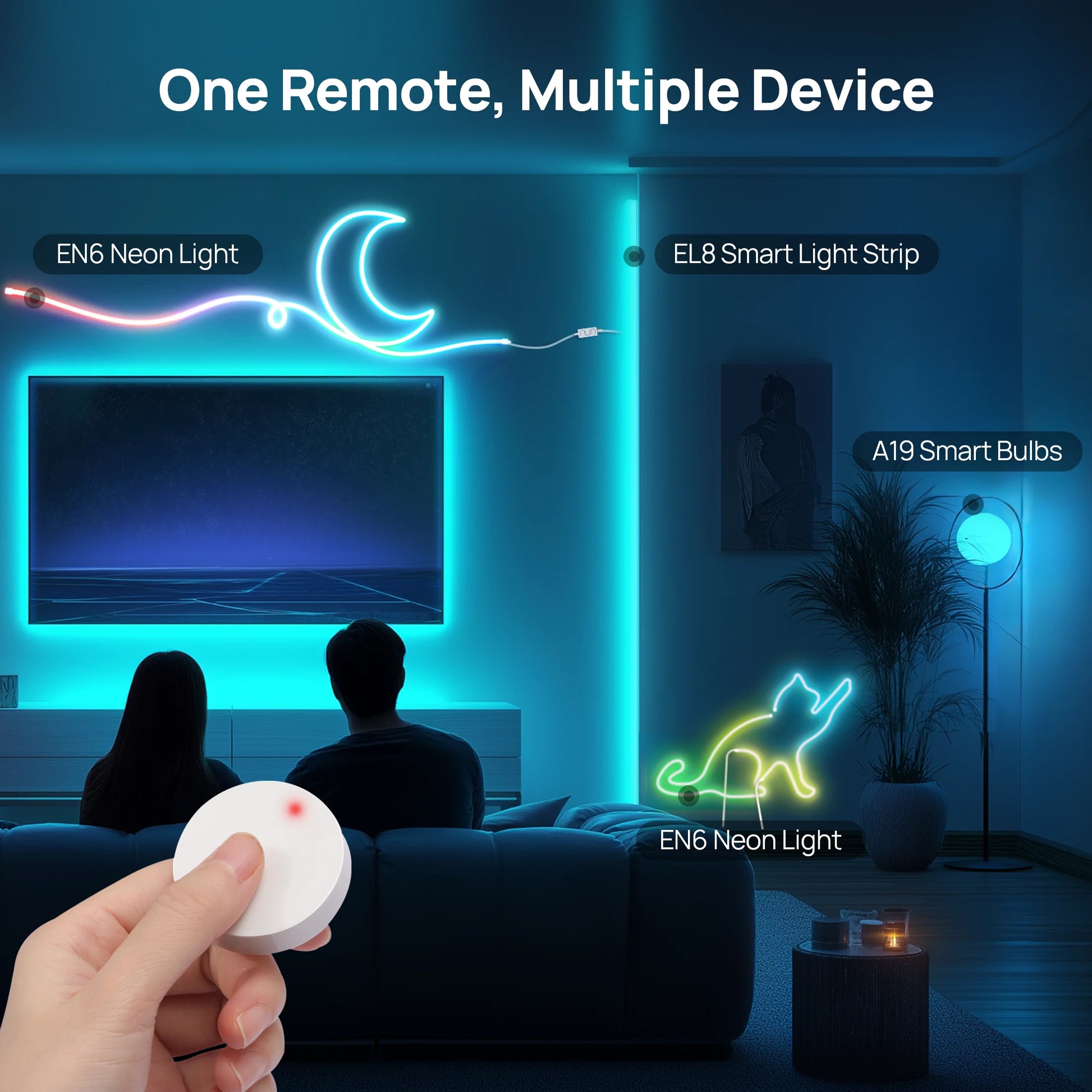 Smart Button, Bluetooth Light Switch, Exclusive for /Aidot Smart Bulb, Remote Button Control, 98FT RF Range, Wire-Free, 1 Pack