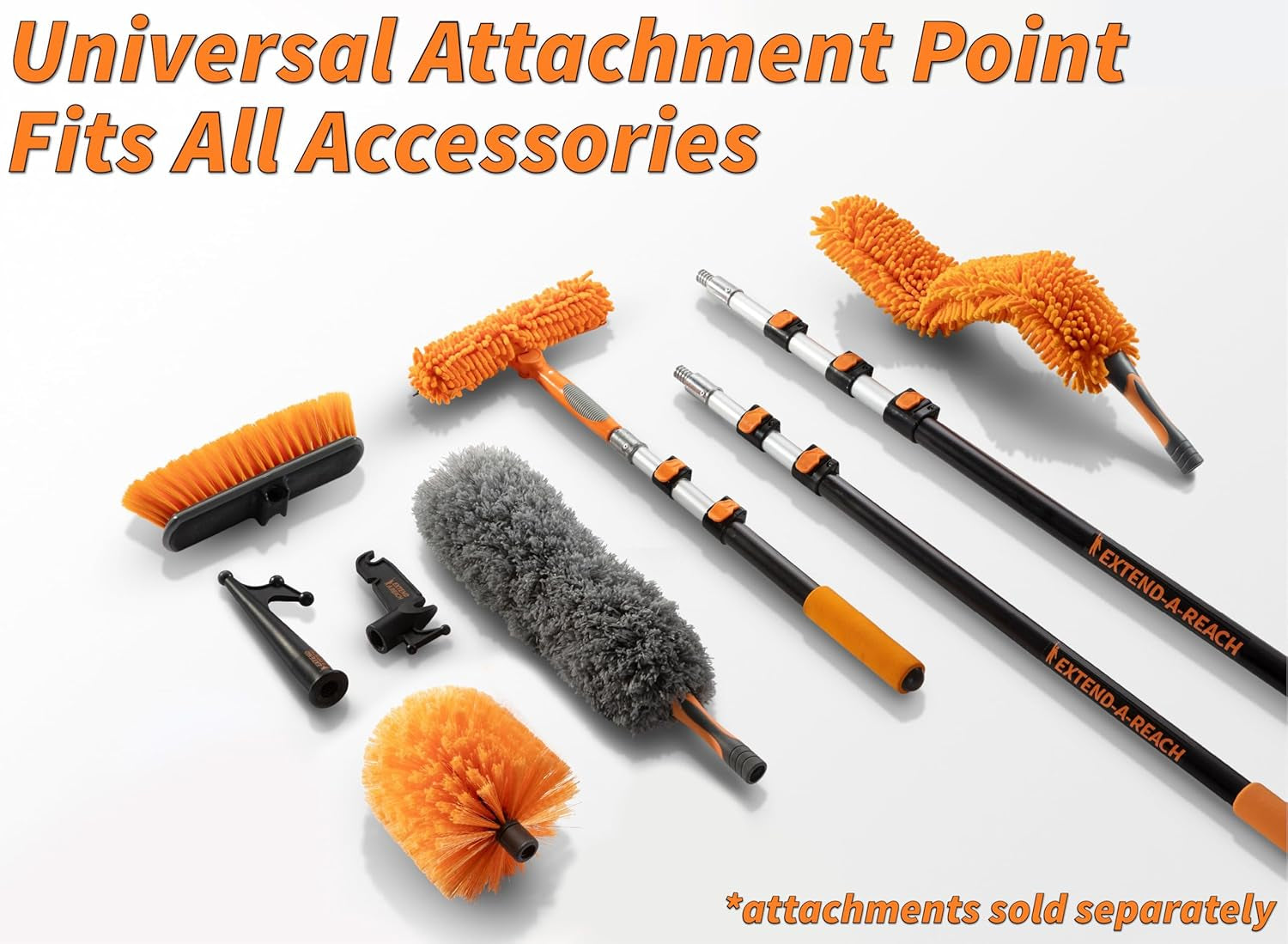 1.5-3 Ft Long Paint Roller Extension Pole // Multi-Purpose Telescopic Extension Pole with Universal Twist-On Metal Tip // Lightweight & Sturdy Extendable Pole for Painting Dusting and Window Cleaning