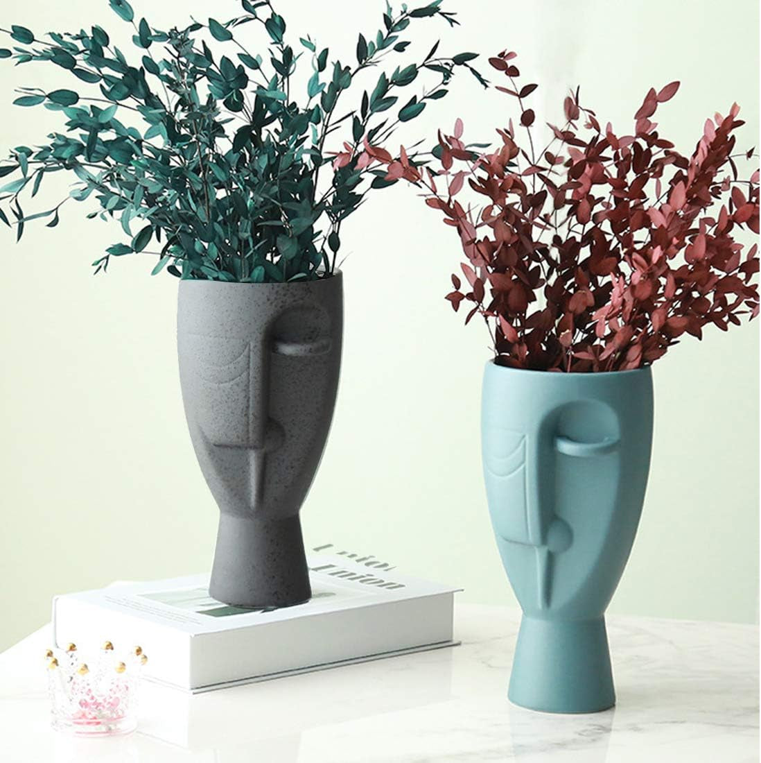 Face Art Vases, Delicately Carved Body Vases, Simple Ceramic Vases, Creative Floral Vases, Home Office Decoration Vases