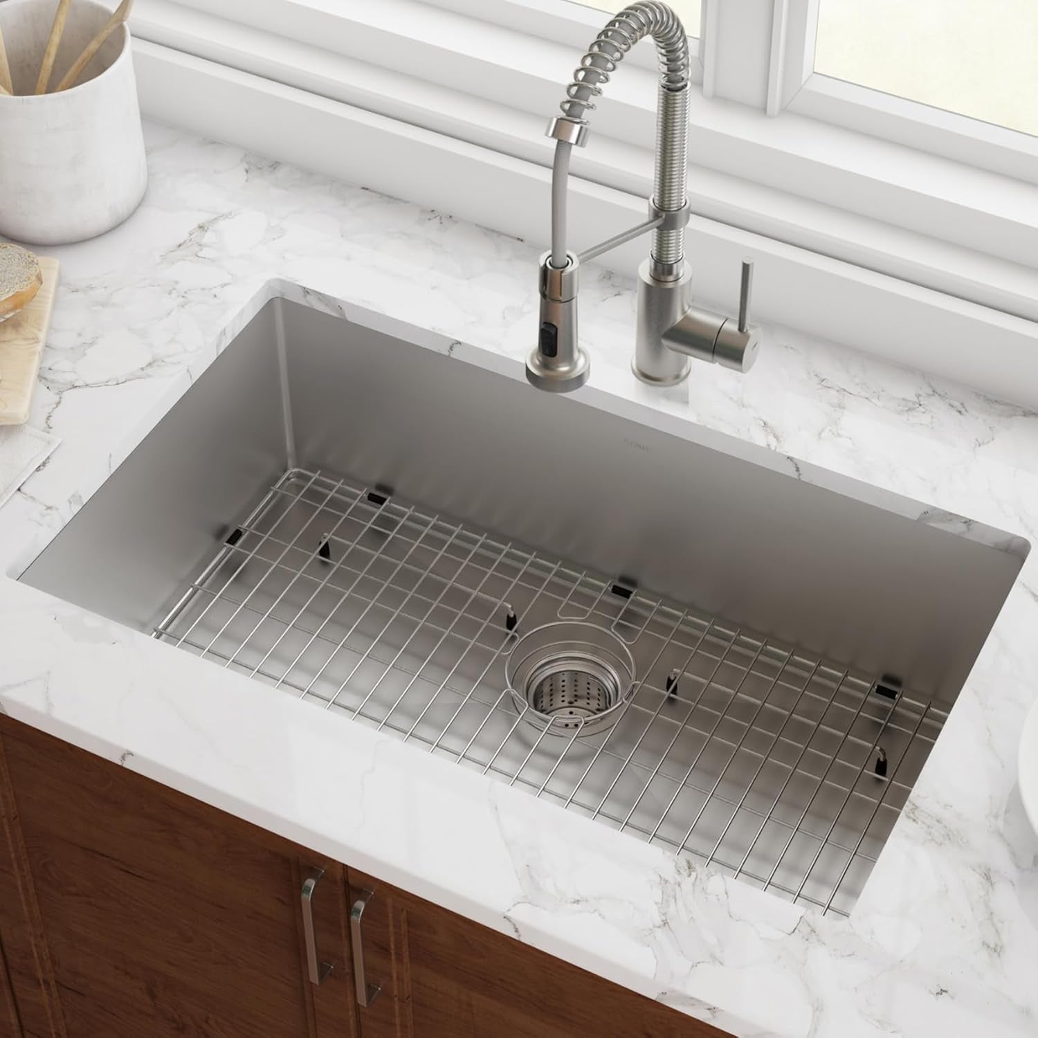 Standart PRO 26-Inch 16 Gauge Undermount Single Bowl Stainless Steel Kitchen Sink, KHU100-26