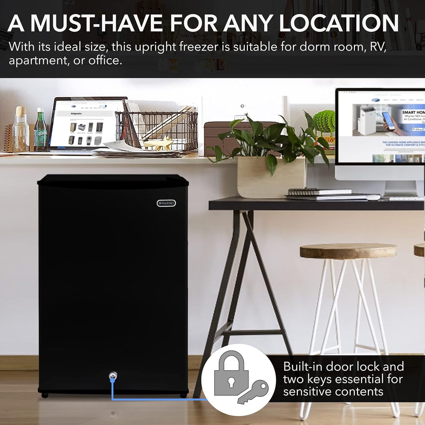CUF-301BK 3 Cu. Ft Energy Star Upright Freezer with Lock – Black