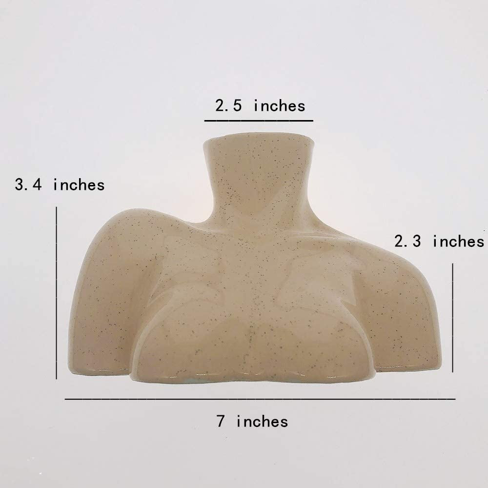 Female Form Vase, Body Vase, Boho Unique Décor, Flower Ceramic Vase for Home Office Décor, Boho Décor, Sculpture Vase (Light Beige Tone)