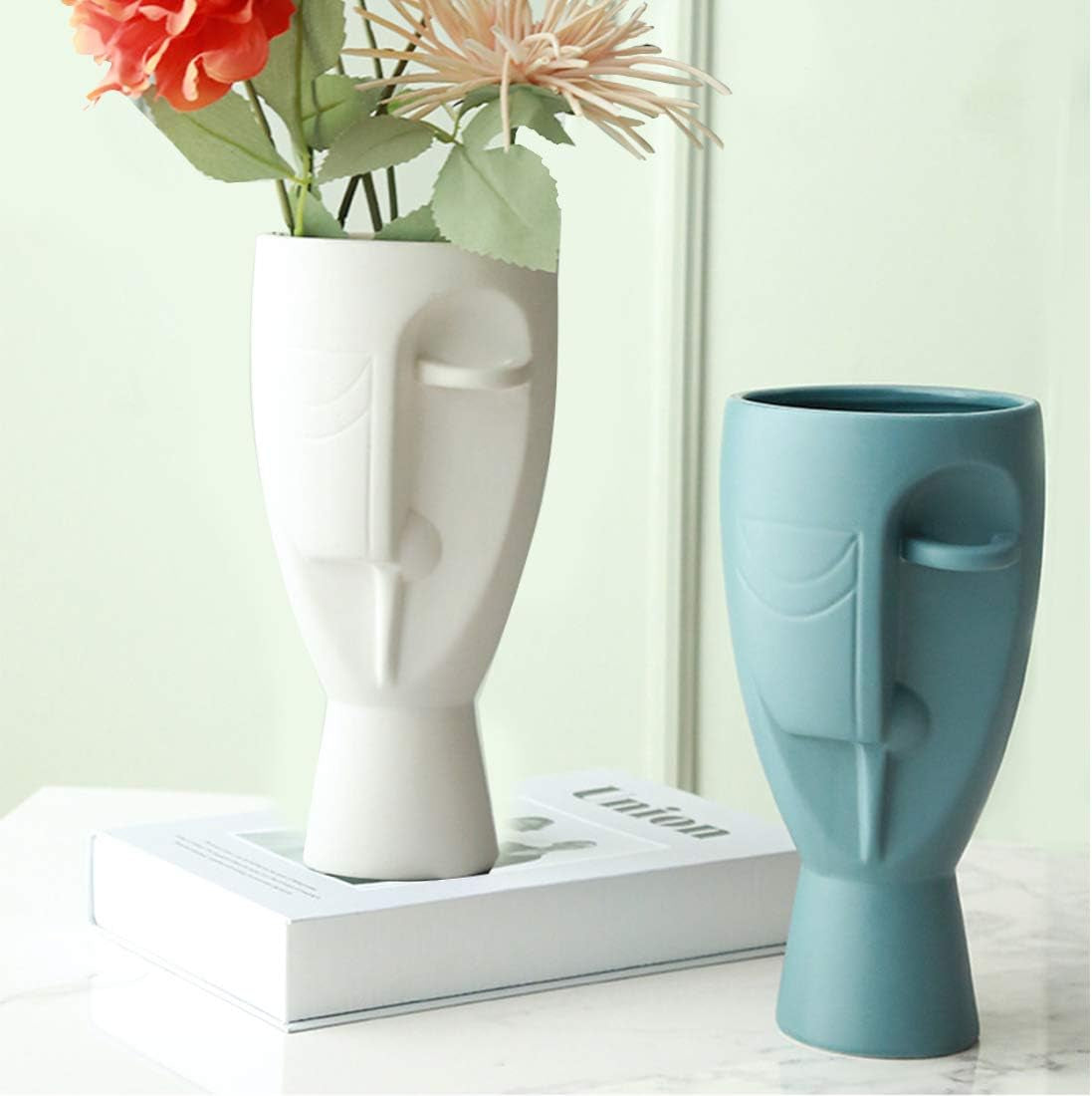 Face Art Vases, Delicately Carved Body Vases, Simple Ceramic Vases, Creative Floral Vases, Home Office Decoration Vases