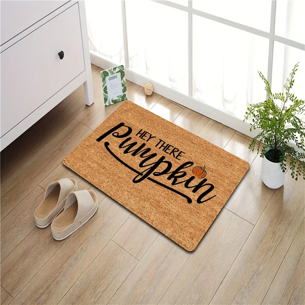 Hey There Pumpkin Non-Slip Door Mat, Durable and Waterproof Floor Mat for Entryway Orbathroom, Soft and Decorative with Festive