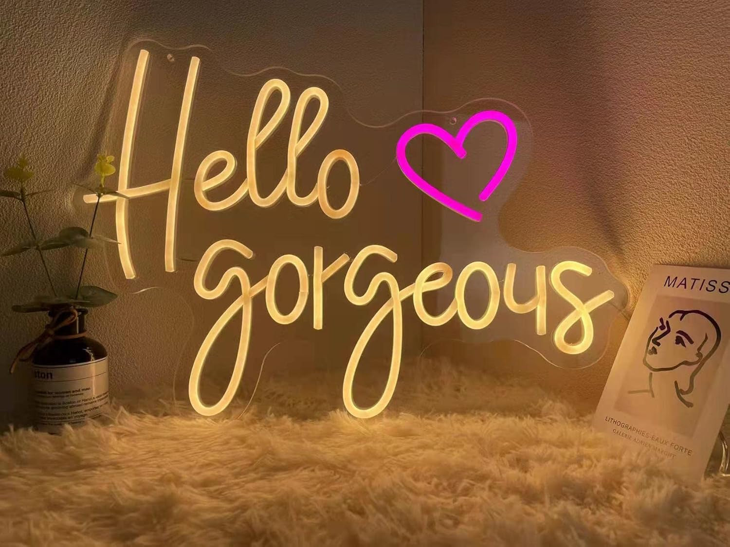 Let'S Party Neon Sign Lights for Wall Decor for Bedroom Home Decoration 5V USB Party Decoration (Warm, 19.7 * 13.78Imch)